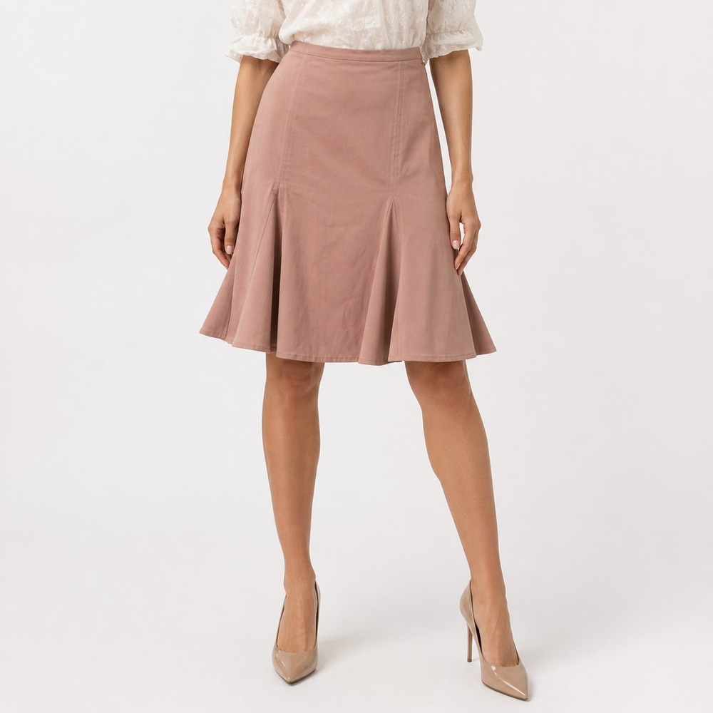 BCBGMAXAZRIA Mini Skirt Women's Size 10 Dusty Rose Back‎ Zipper Mermaid Hem